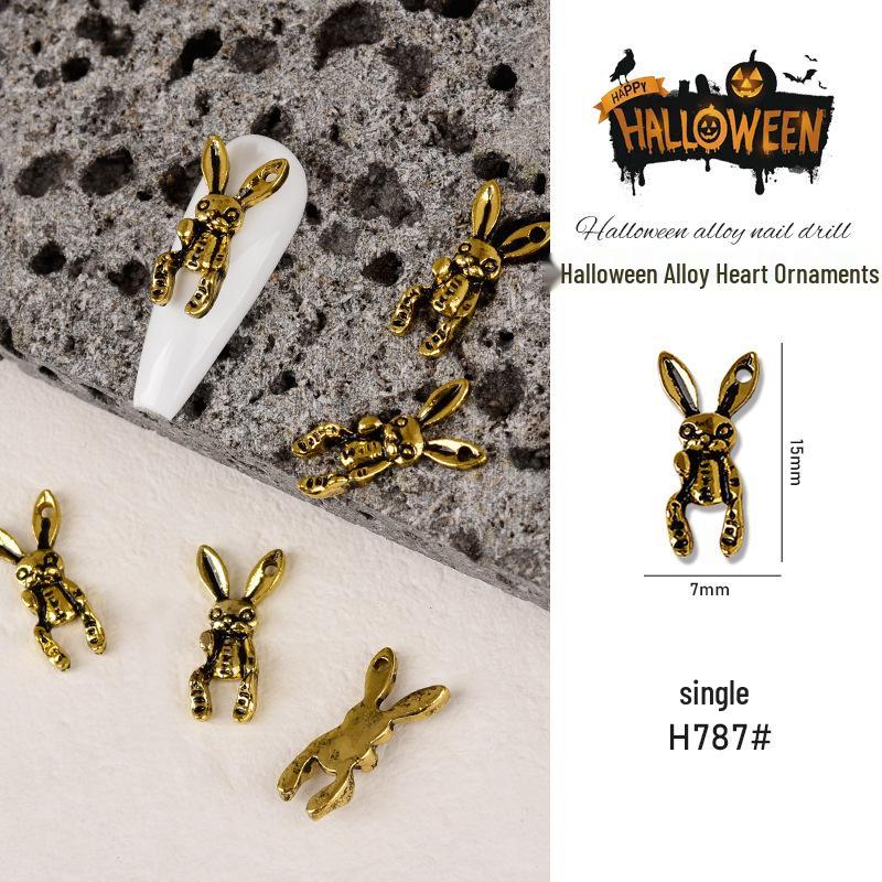 Japanese Metal Nail Art: Halloween Ghost Claw, Skull & Spider Rhinestone Stickers