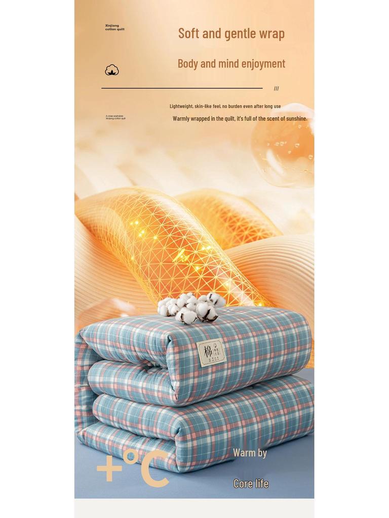Xinjiang Katoen Dekbed: Dik, Warm, Machinewasbaar, voor Alle Seizoenen - Ideaal voor Lente, Herfst, Winter, Enkele & Dubbele Maten