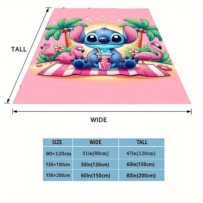 1pc Stitch Printing Blanket - Soft, All-Season Throw for Office Blanket, Personalized Gift with Adorable Cartoon Design