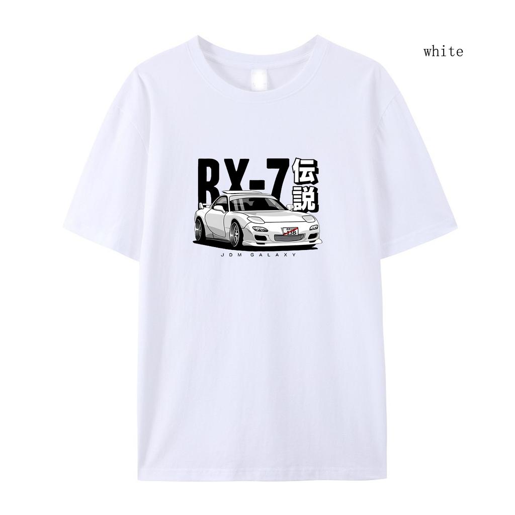 Women T-Shirts Initial D JDM T-shirt Vintage RX7 FD Drift Japanese Cars Printed Summer Short Sleeved T-shirt Loose Short Sleeved Top