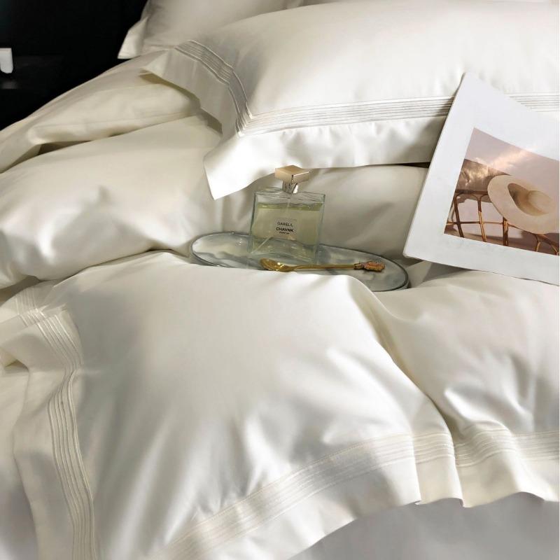 Class A 140 Long-staple Cotton Four-piece Set Cotton Pure Cotton Bed Sheet Quilt Cover Embroidery Simple Hotel Bedding