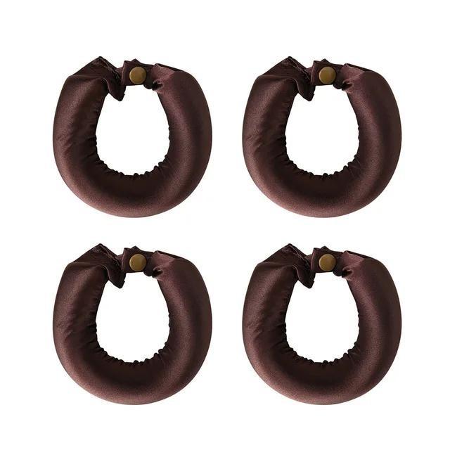 

Безнагревательные бигуди для волос Атласная щипцы для завивки волос Повязка на голову без нагрева Шелковые кудри Ленивые бигуди для волос Мягкие бигуди для сна в инструментах для укладки 4pcs коричневый