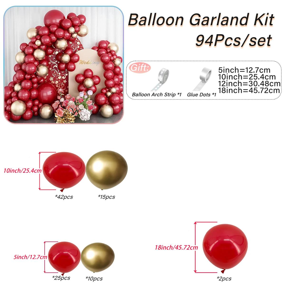 

94 шт. воздушных шаров для свадеб, девичников, открытий пола, Дня благодарения, новоселья, дней рождения, праздников, set