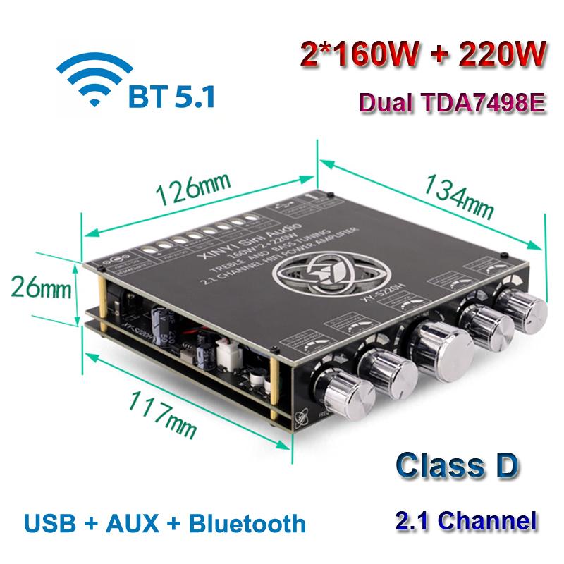 S350H TPA3251D2 Bluetooth Power Amplifier Board S220H S100H 2.1Ch Class D USB Sound Subwoofer Theater Audio Stereo Equalizer AMP