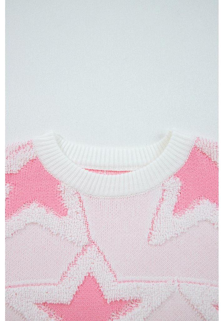 2025 Fall/Winter Women's Star Print Pullover Sweater - Trendy European American Loose Fit