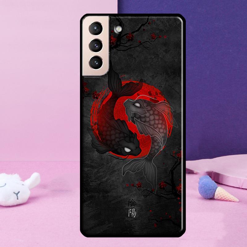 Koi Fish Yin Yang Art Phone Case For Samsung Galaxy S24 Ultra S25 Ultra S9 S10 S20 S21 S22 Plus S23 S24 FE Cover