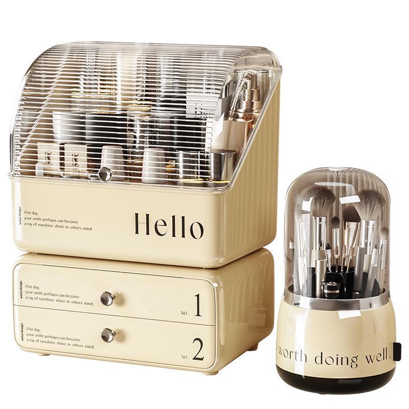 Dustproof Large-Capacity Cosmetic Storage Box for Lipstick & Skincare with Drawers