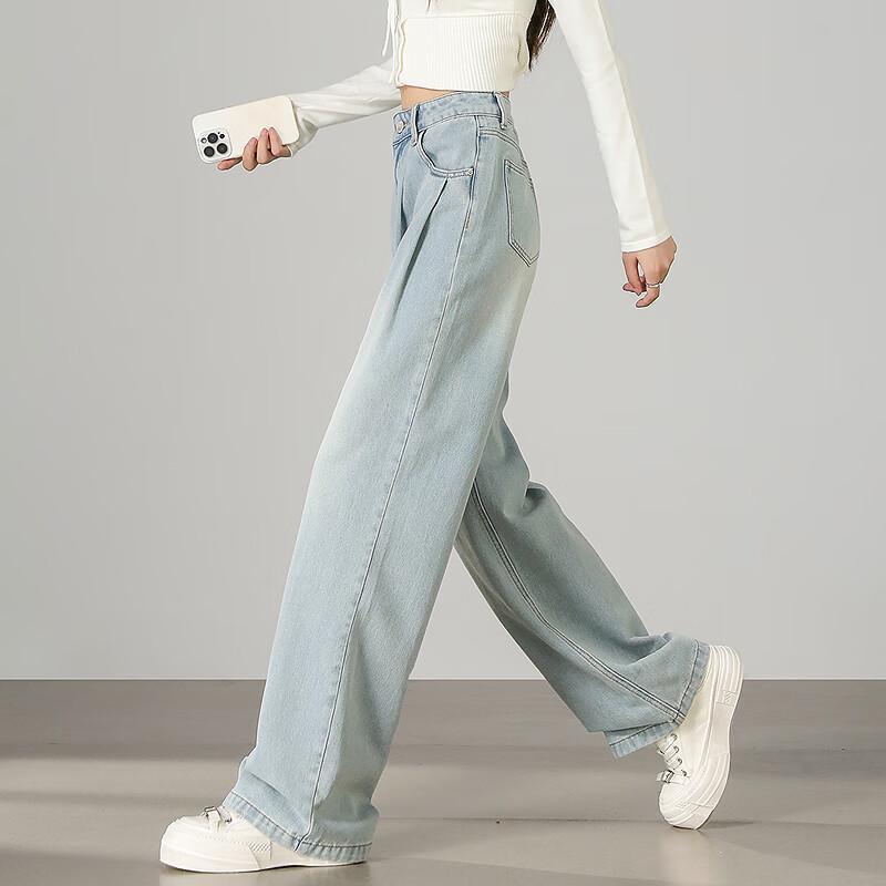 

Женские плиссированные джинсы широкого кроя Tangshi 28