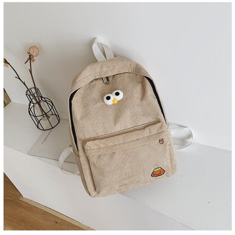 

Simple and lightweight corduroy backpack cute primary school bag men s and women s large-capacity casual backpack хакі
