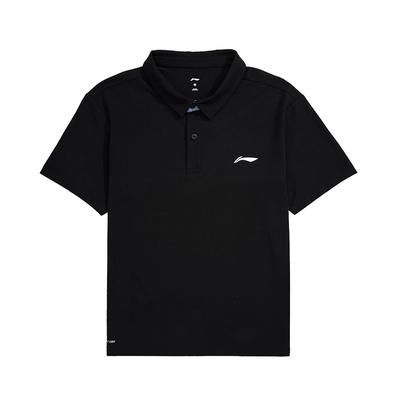 Modisches Einfaches Vielseitiges Einfarbiges Buchstabenlogo Lässiges Atmungsaktives Bequemes Sport-Poloshirt Unisex Oberteile Schwarz APLU801-1