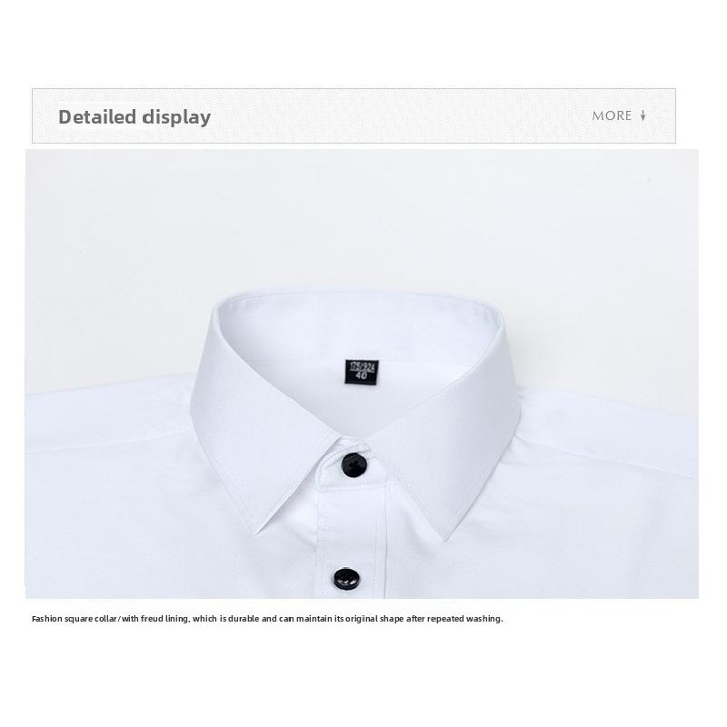 Men's Slim Fit Stretch Shirt, Simple Business Style, Lightweight Casual Long Sleeve