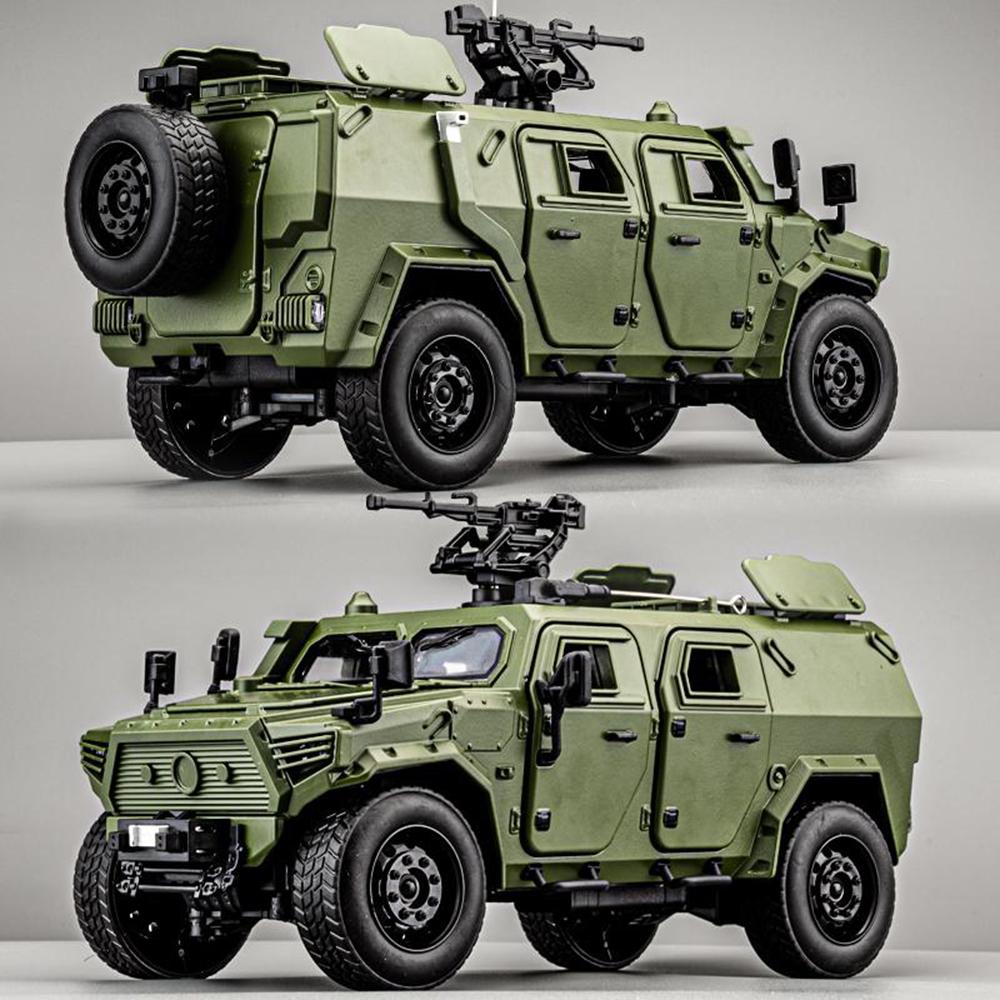 1:18 Dongfeng M-terrain Legierungsauto Spielzeug Miniaturmodell Diecast Militärfahrzeug Sound Licht Rückzug Türen geöffnet Kind Weihnachtsgeschenk