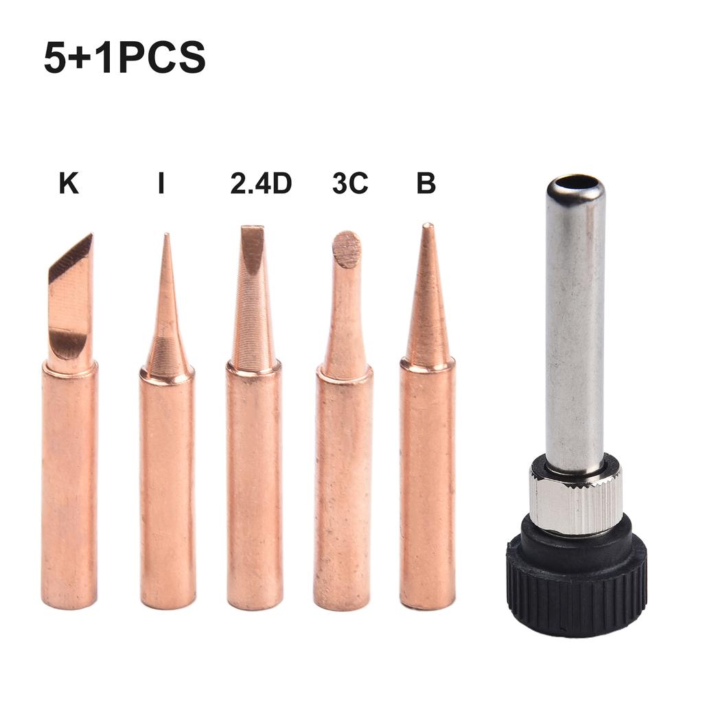 Professional Copper Soldering Iron Tips 6pcs Tips for Precision Soldering