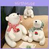 Adorável Urso Polar de Pelúcia Branco com Cachecol Fofo Perfeito para Presentes de Aniversário e Decorações para Crianças