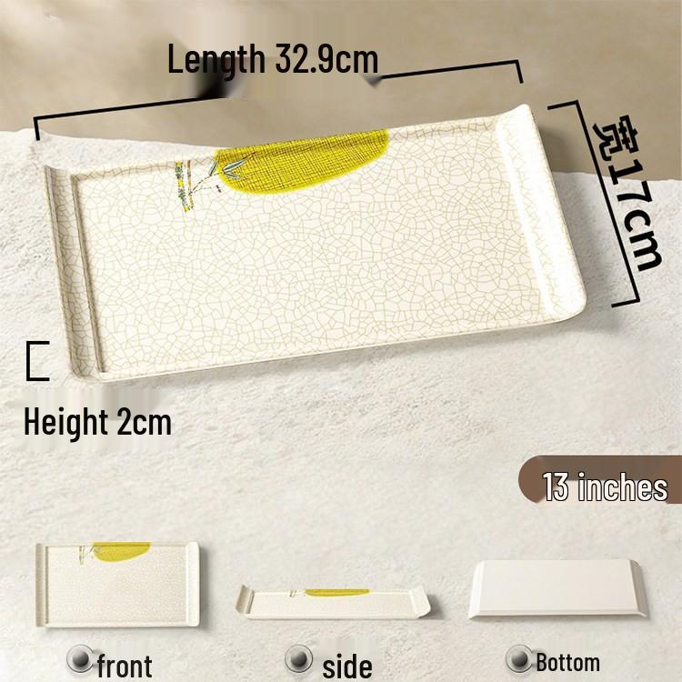 Melamine Rectangular Porcelain-Style Plate for Hot Pot & Side Dishes