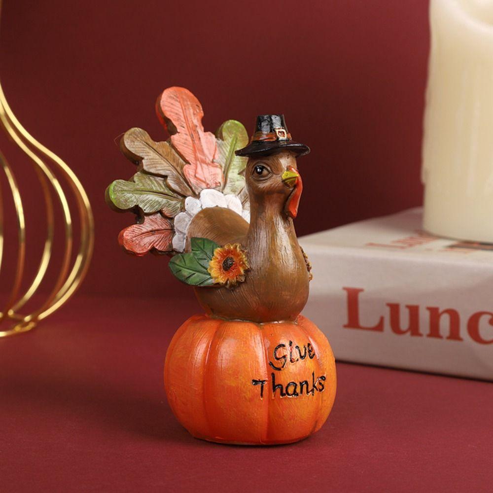 

Resin Pumpkin Ornament Creative Miniature Figurine Sculpture Christmas оранжевый