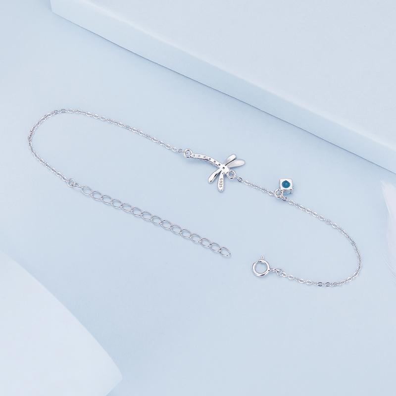 Silver Bracelet Women's Bracelet Dragonfly Cubic Zirconia 925 Sterling Silver Trusky