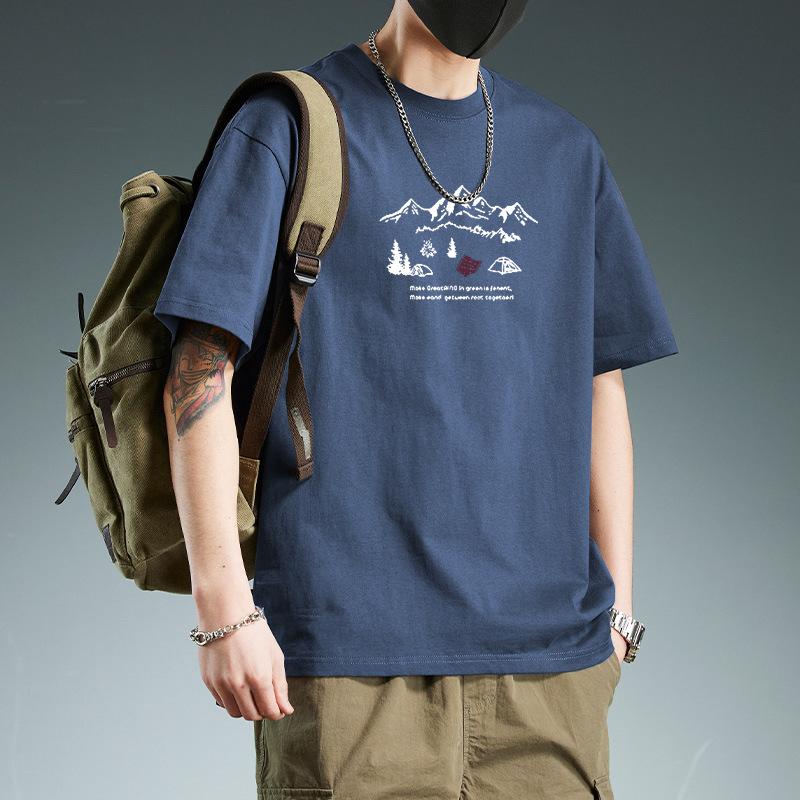 Cotton Short Sleeve T Shirt Fashion All Match Breathable Summer Sport T-shirt Men Top