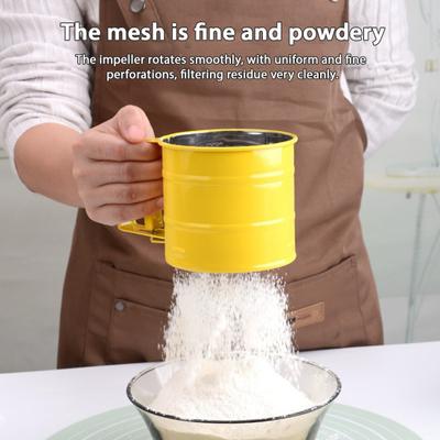 Flour Sifter Hand-Crank Flour Sieve Fine Mesh Baking Sifter Flour Sifting Tool for Versatile Smooth Flour