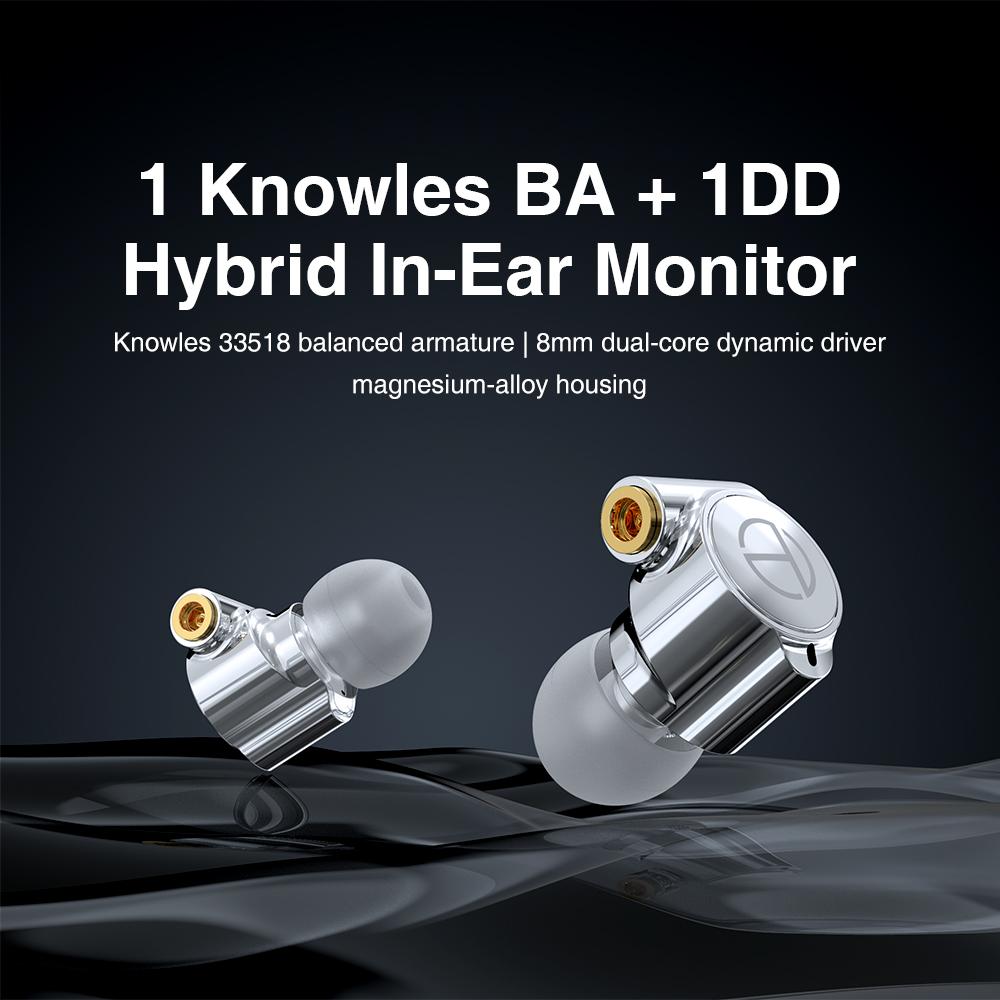 TRN TA1 Hi-FI 1BA+1DD Hybrid (Knowles 33518,8mm Dynamic) In-ear Earphone Drive HIFI Bass Metal Monitor Running Sport Headphone