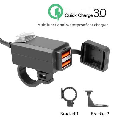 Motorcycle Charger Socket QC3.0 USB Fast Charge Adapter Waterproof USB Adapter 12V Phone Quick Charge 3.0 with Switch Moto Accessory