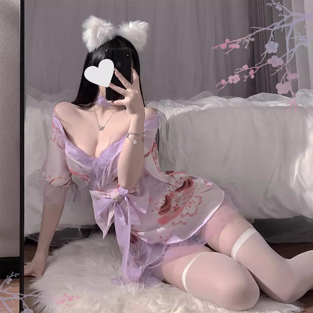 Sexy Extremely Mini Japanese Baby Doll Japanese Cute One Open Yamato Mini Ribbon Belt One Size Fits Pink [SHLYMP] Yukata, Cosplay, Erotic, Erotic,