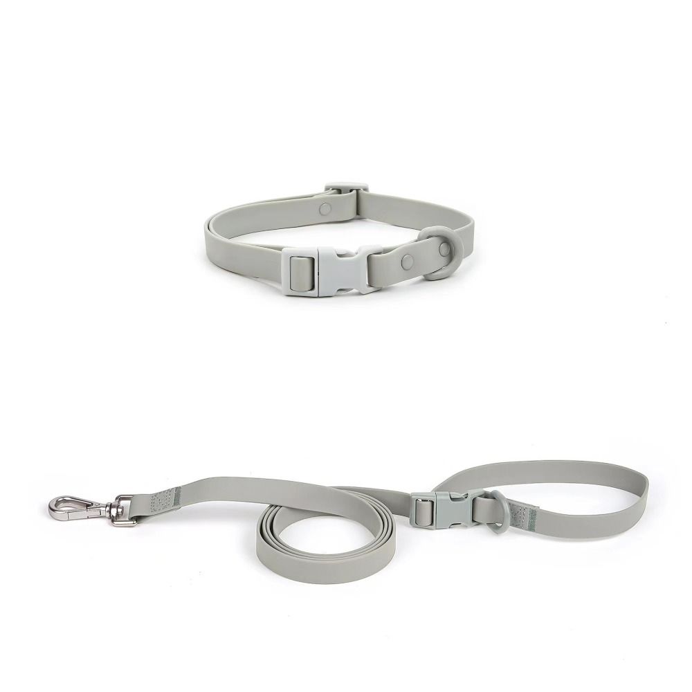 Adjustable PVC Pet Collars Combo Waterproof Soft Dog Leashes  Small/ Medium/ Large Dogs