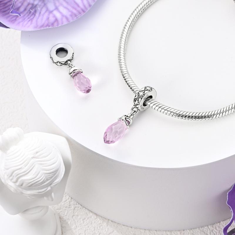 Kupfer Lila Charms Perlen Iris Lotus Schleife Drache Schlange Anhänger Für Frauen Mädchen Original Armband DIY Schmuck Geschenke