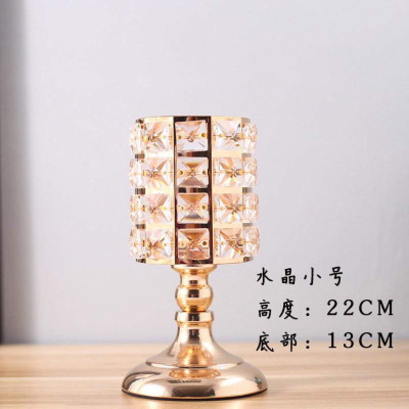 Elegant Gold/ Metal Candle Holder With Crystal Accents Wedding Dinner Party Home Decor