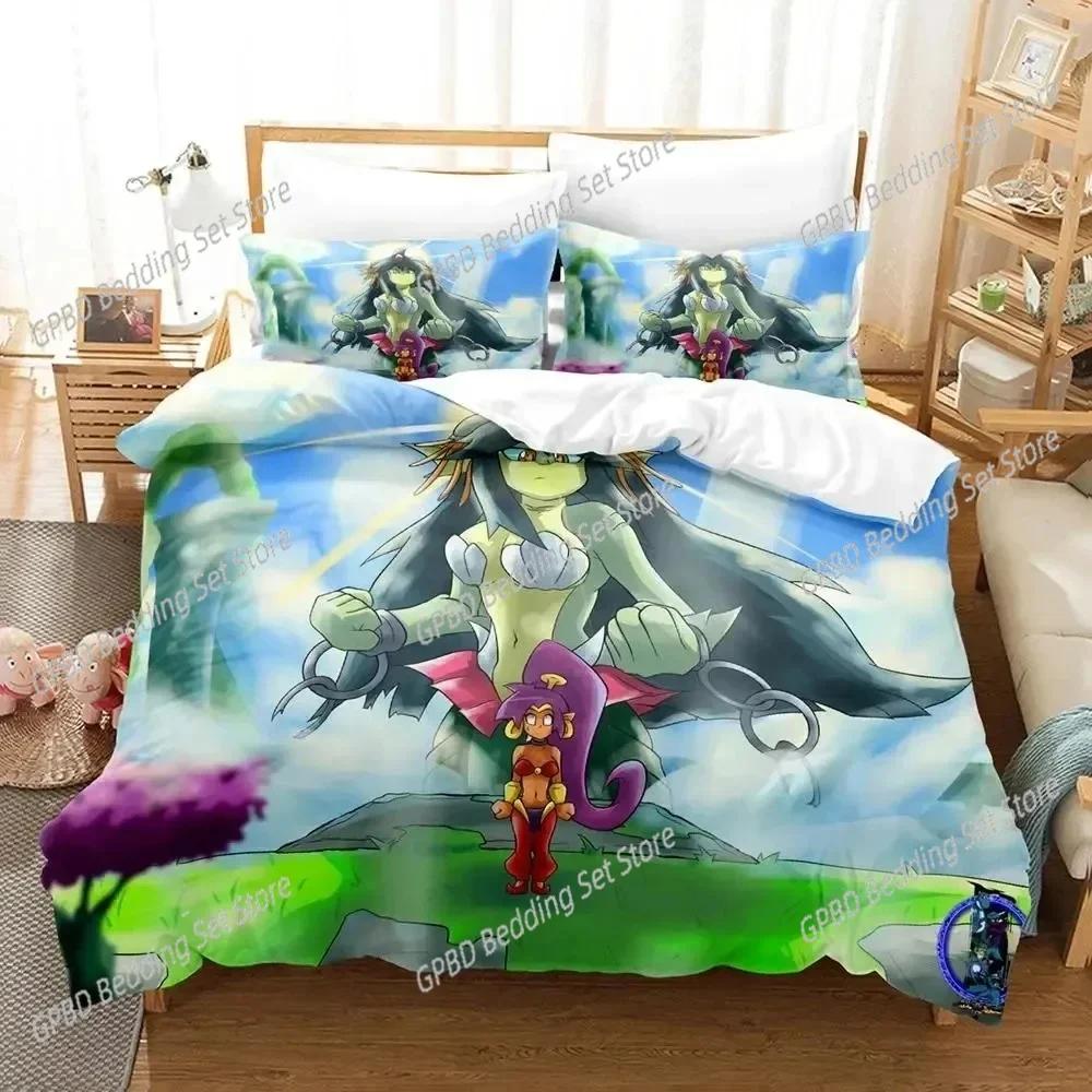 Comforter Anime Game Shantae 12 Genie Hero Bedding Set 3D Printed Suitable For Bedroom Kids Home Textile