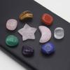 9Pcs Lot Natural Semi-Precious Stone Ornaments Star Moon Shape Gems Beads Healing Crystal Rose Quartz Gemstone for Home Decoration Collect Gifts