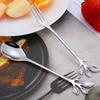 AnSaw 10-Pc Silver Mini Spoons & Forks Set, 4.7" - Stainless Steel, Leaf Handle, Ideal for Coffee,Tea, Appetizers, Tastings, Parties, Charcuterie &