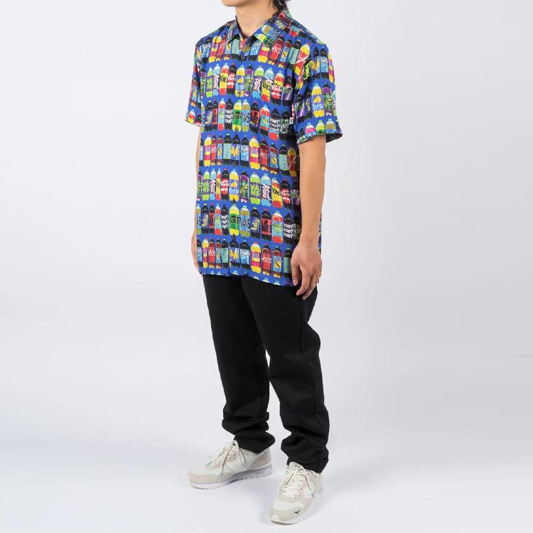 Vans X Fergus Purcell Soda Bottle Print Short Sleeve Shirt Men Tops Blue VN0A4RS1W02