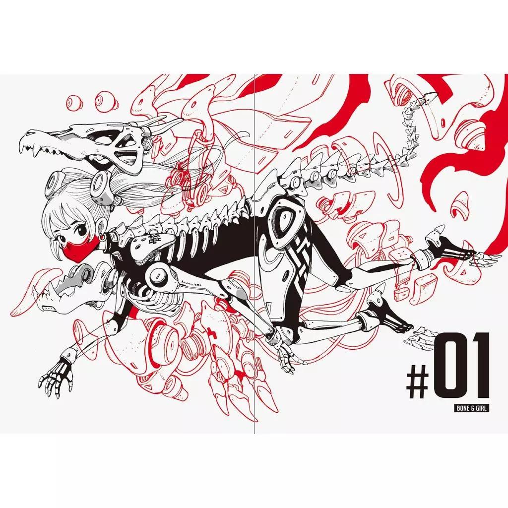 Brandneues Japan Kunstbuch „Acky Bright B/W“ – Erste kommerzielle Illustrationssammlung – Monochromatische Werke MANGA