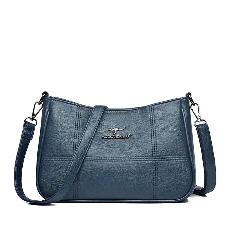 

Новая женская сумка через плечо, маленькая квадратная сумка из мягкой кожи, сумка-мессенджер большой вместимости, модная и простая средняя сумка для мамы