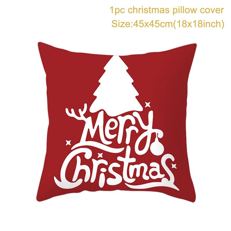Christmas Cushion Cover  Decoration Home Santa  Decorations  Gift Navidad Happy New Year 2022