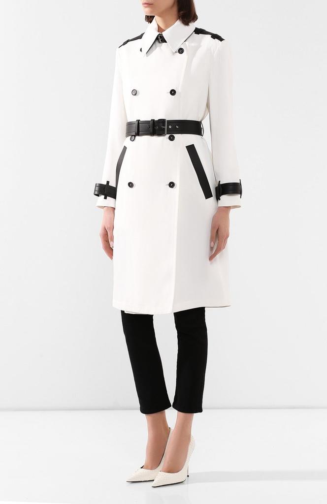 Jehněčí kůže Ručně šitý Dlouhý Párty Stylový Dámský Bílý Trenčkot Kůže Pravá