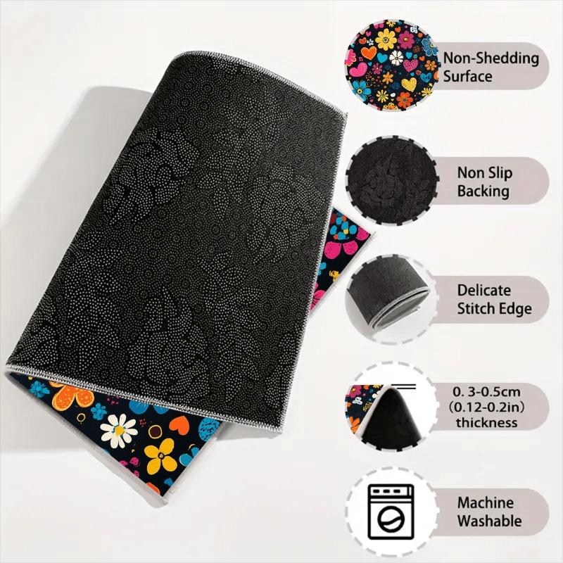 1pcs Car Trunk Mat Colorful Flower Design Dust-Proof Mat Wear-Resistant Dirt-Resistant Easy-Care Cargo Liner for Car Interior