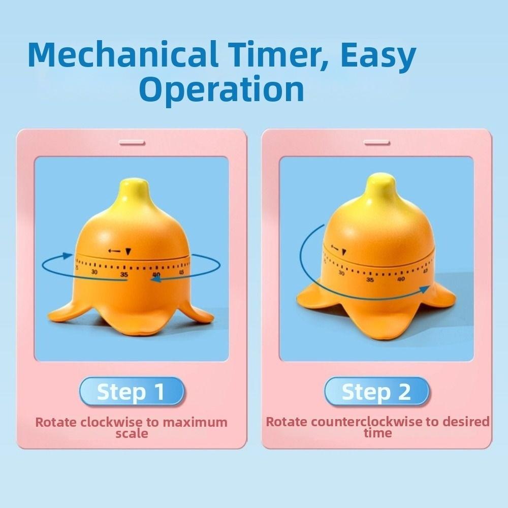 60 Minutes Countdown Alarm Clock Cartoon Mechanical Timer Children Study Timer  Kids/Adult