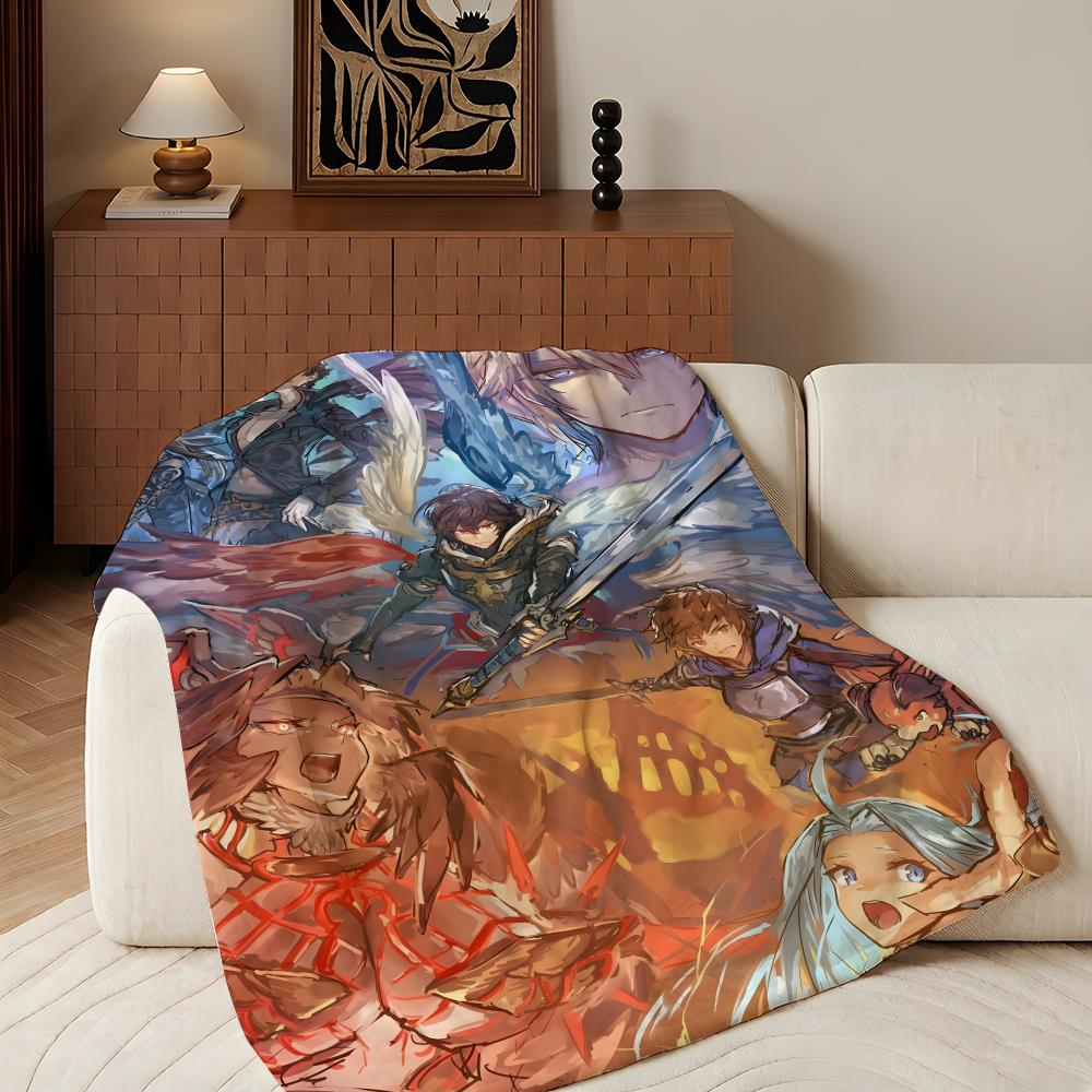 Game G-Granblue F-Fantasy Throw Flannel Throw Blanket, Lightweight Cozy, Durable Washable Cute Cool