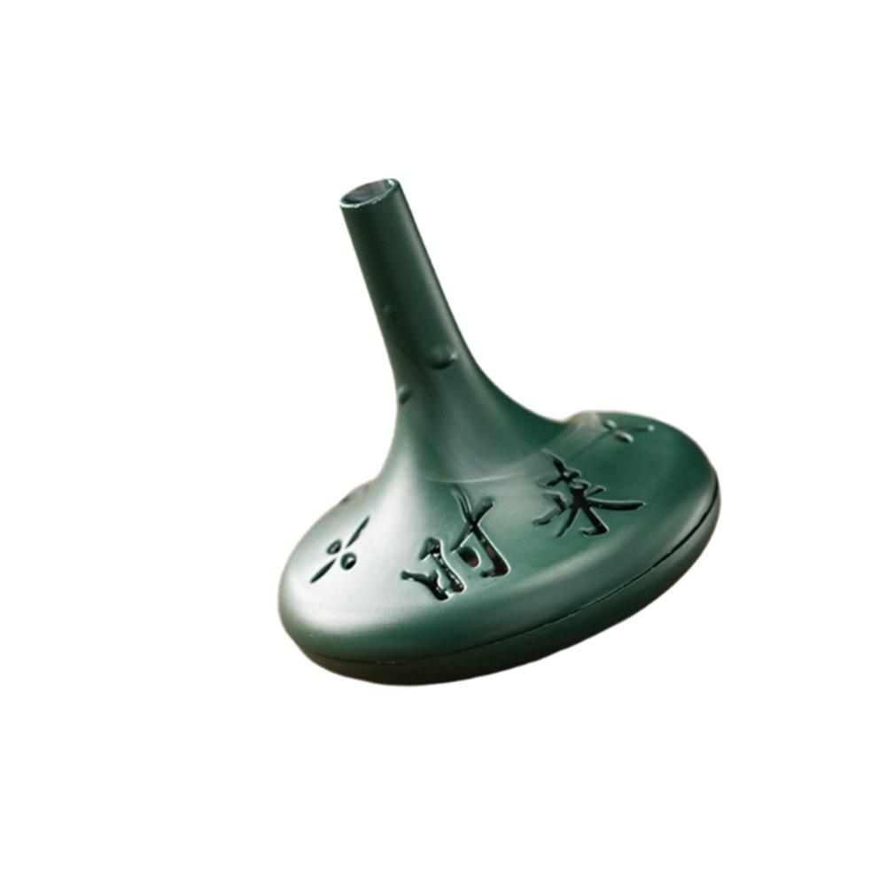 Chinese-style Retro Conical Gyroscope Incense Burner Zinc Alloy Openwork Calligraphy Censer Mini Removable
