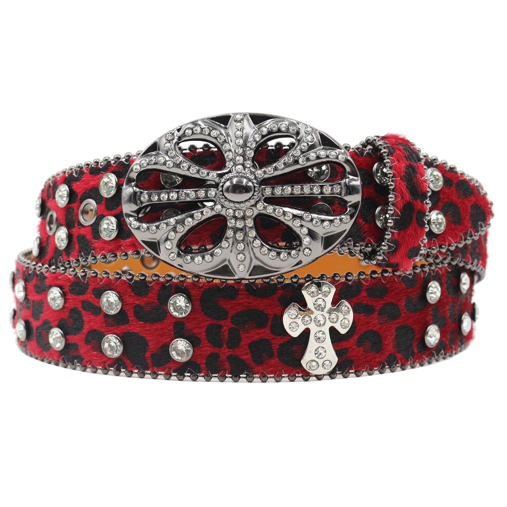 New Gothic Leopard Print Plush Belt Spring and Summer Retro Evergrande Shibuya Hot Girl American Wide Belt