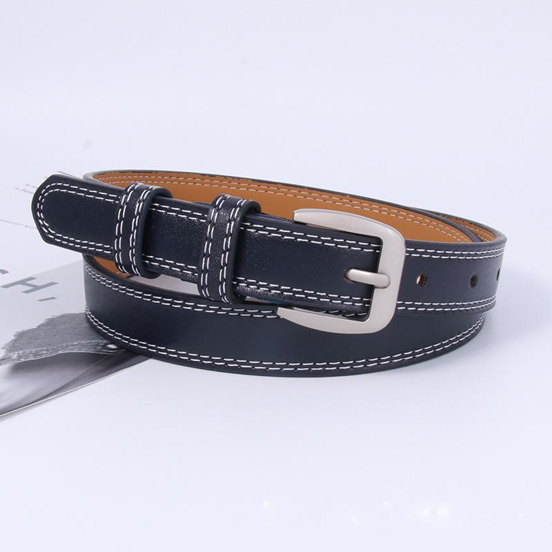 

Womens Vintage Denim Belt Minimalist Black Versatile Trendy Korean Accessory Темно-синій
