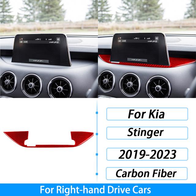 Pentru Kia Stinger - Acoperire Ornament Panou Bază Ecran Navigație Fibră de Carbon Reală Accesorii Autocolant Decor Interior Auto