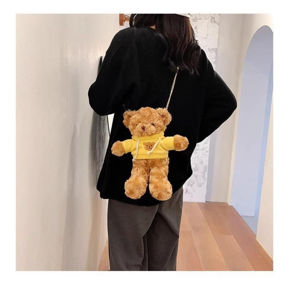 Bear Bag Plush Sweater White Bear Doll Ragdoll Girl Oblique Straddle Bag Creativity