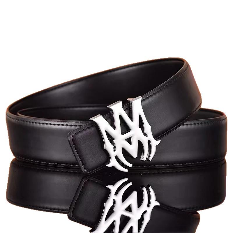 Pánský stylový kožený opasek s hladkou přezkou - Všestranný pro obchod i módu