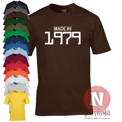 Made In 1979 T-shirt Birthday Present Gift Celebration Funny Party Teeshirt
