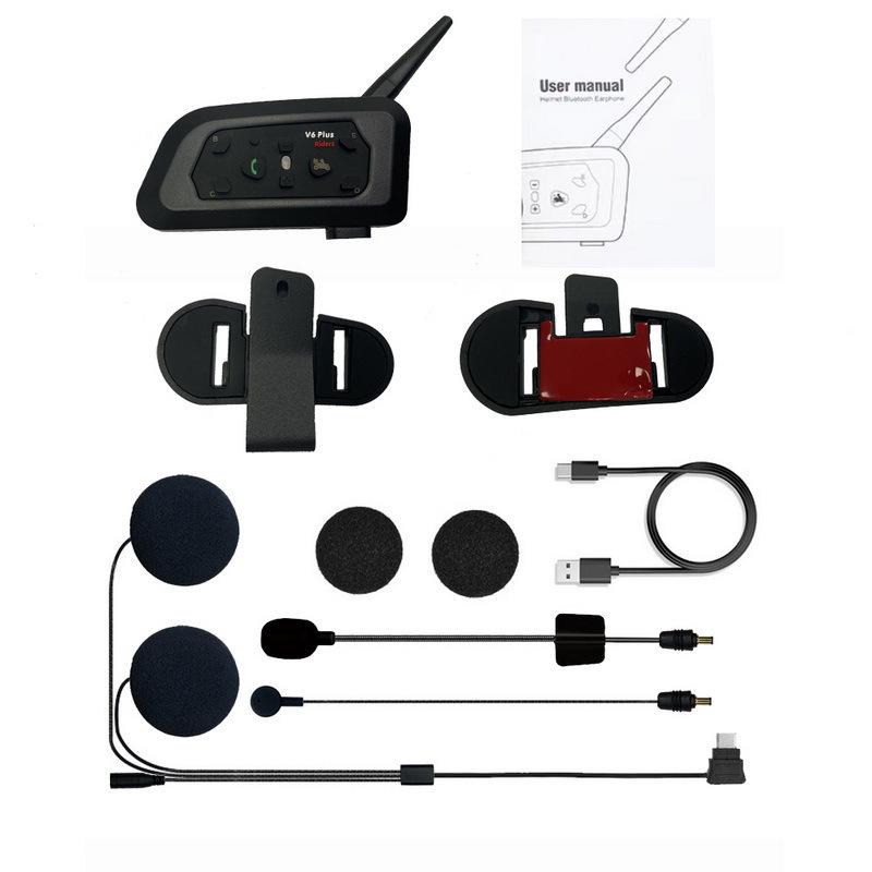 Casque Bluetooth V6 Plus: Interphone 1 à 5, Portée 1500m