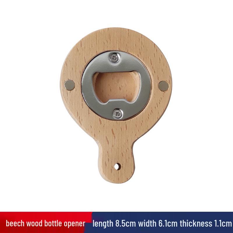 

Магнитная открывалка для бутылок и магнит на холодильник из гравированного бука