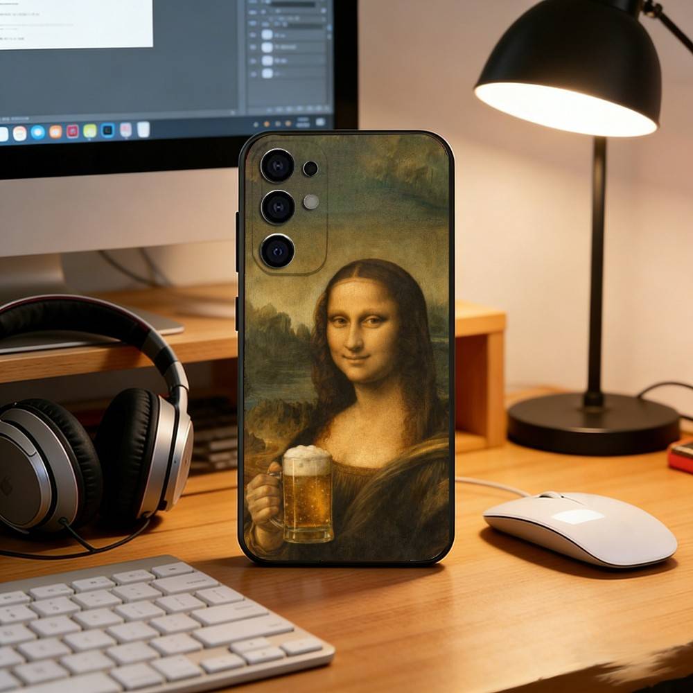 A ridiculous Mona Lisa meme  Phone Case Black Silicone Soft For Samsung S25,S24,S21,S22,S23,S30,Ultra,S20,Plus,Fe,Lite